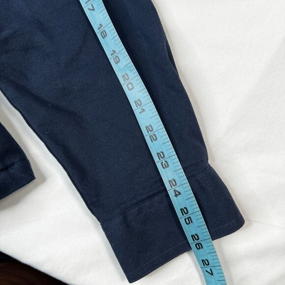 Tailor Vintage Mens Canvas Faux Shearling Fleece Lined Jacket Cord Collar Blue L - Picture 7 of 15